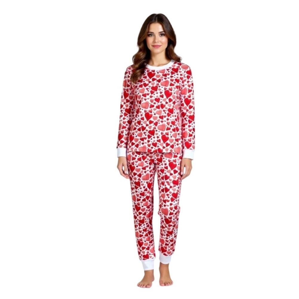 Hart+Land Heart Patterned Organic Pima Cotton Women’s Pajama Set Size S